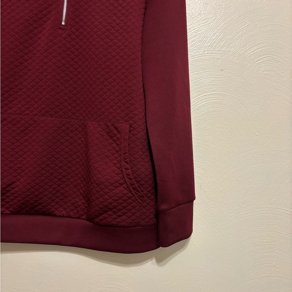 Women's Burgundy Quarter-Zip Sweatshirt - Picture 7 of 8